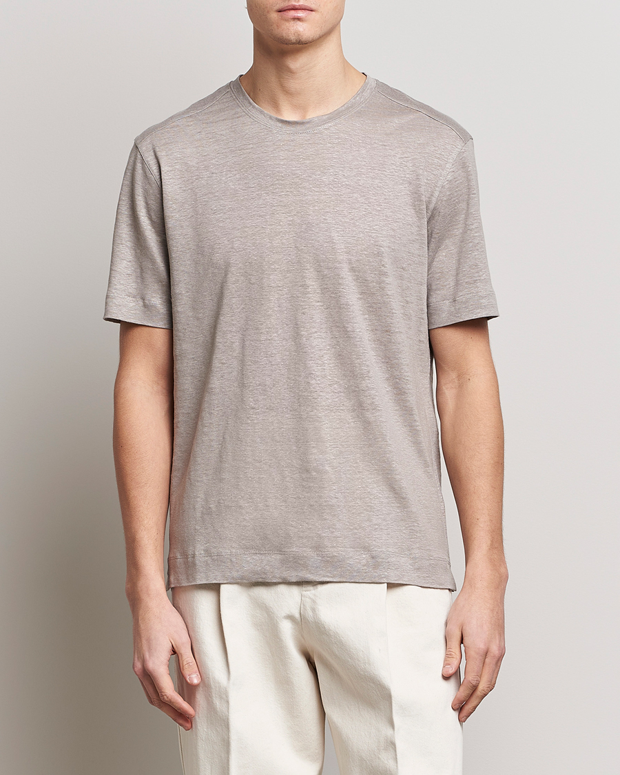 Men | Luxury Brands | Zegna | Pure Linen T-Shirt Taupe