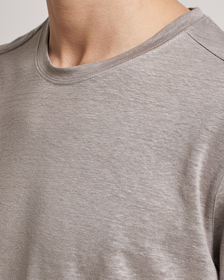 Men | T-Shirts | Zegna | Pure Linen T-Shirt Taupe
