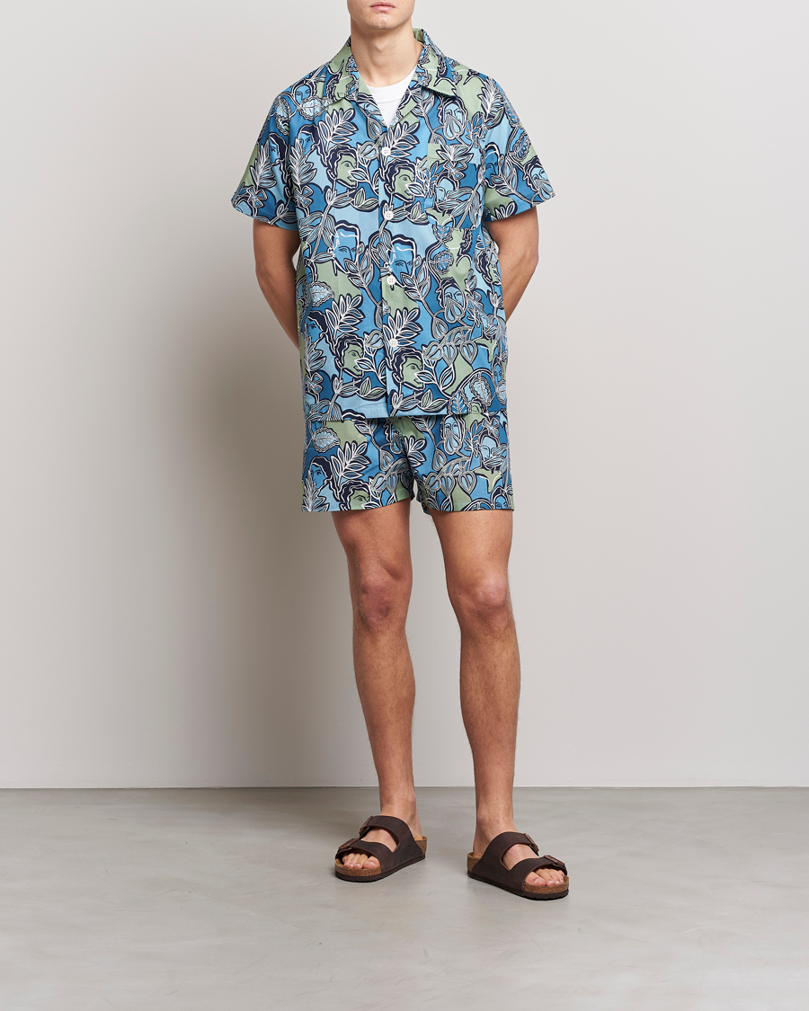 Men | Pyjamas & Robes | Derek Rose | Shortie Printed Cotton Pyjama Set Multi