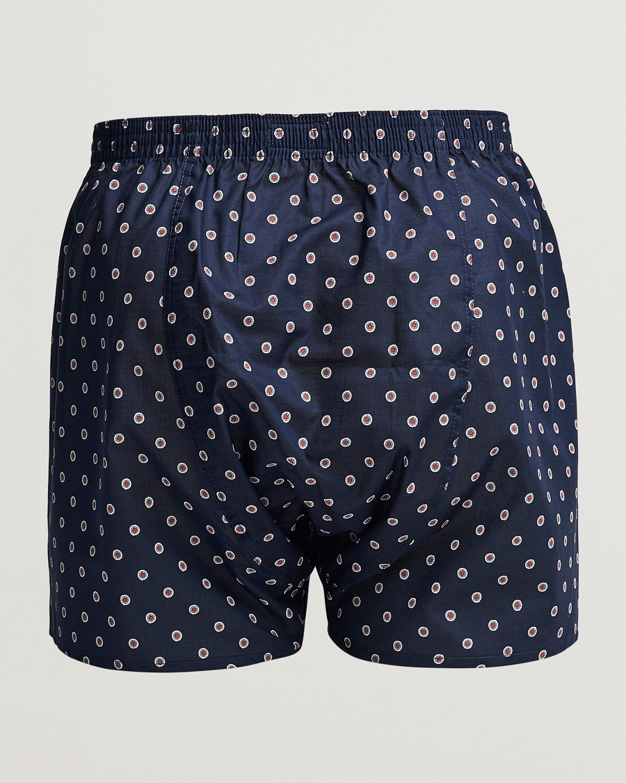 Men | Underwear & Socks | Derek Rose | Classic Fit Woven Cotton Boxer Shorts Navy