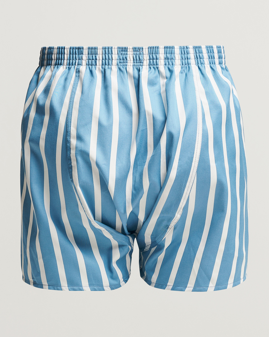 Men | Underwear & Socks | Derek Rose | Classic Fit Striped Cotton Boxer Shorts Blue/White