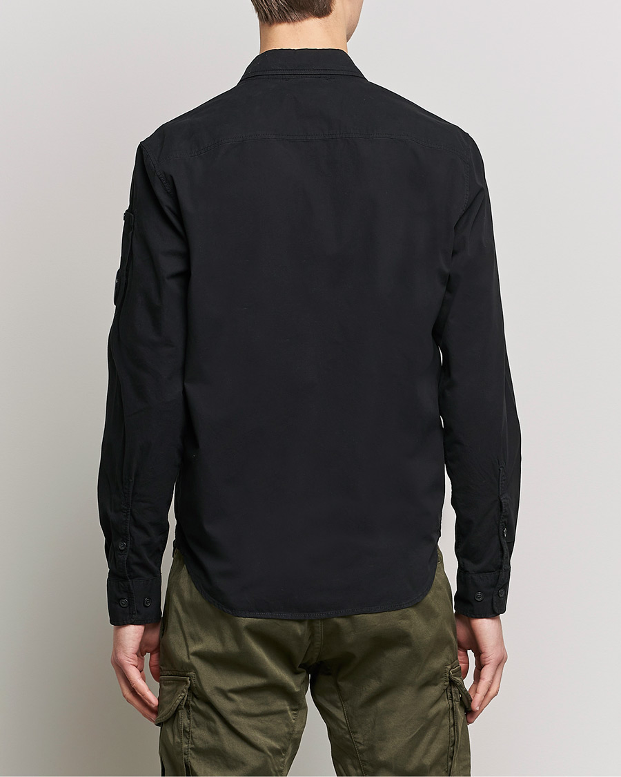 Men | Shirts | C.P. Company | Garment Dyed Gabardine Zip Shirt Jacket Black