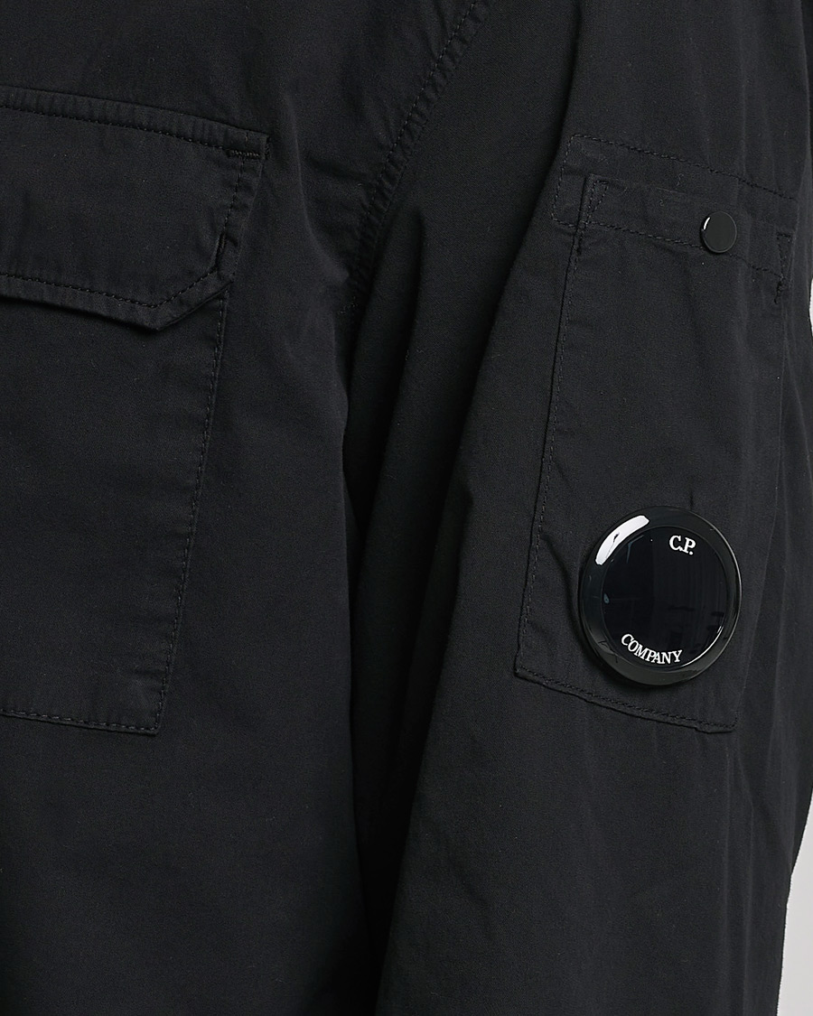 Men | Shirts | C.P. Company | Garment Dyed Gabardine Zip Shirt Jacket Black