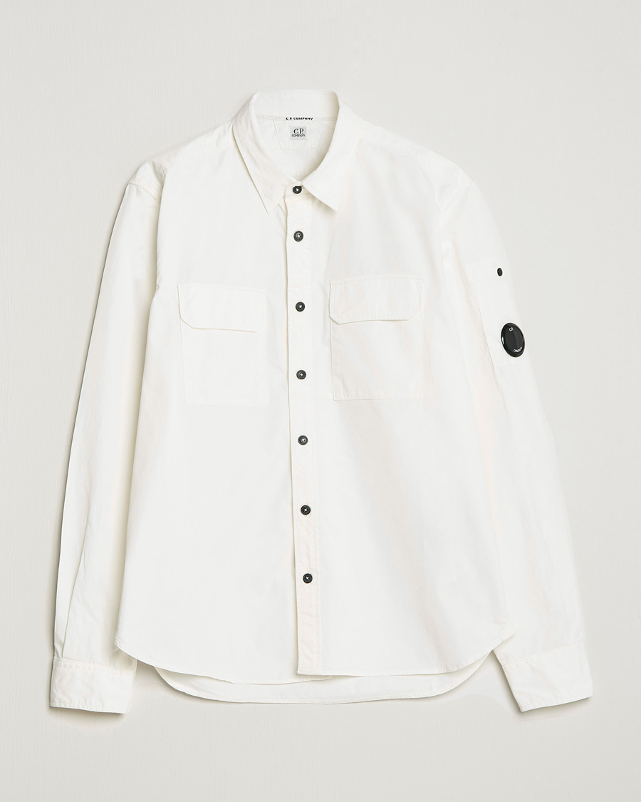 Men | Shirts | C.P. Company | Garment Dyed Gabardine Shirt Jacket White