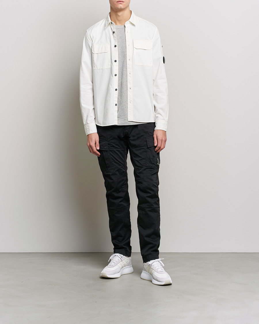 Men | Shirts | C.P. Company | Garment Dyed Gabardine Shirt Jacket White
