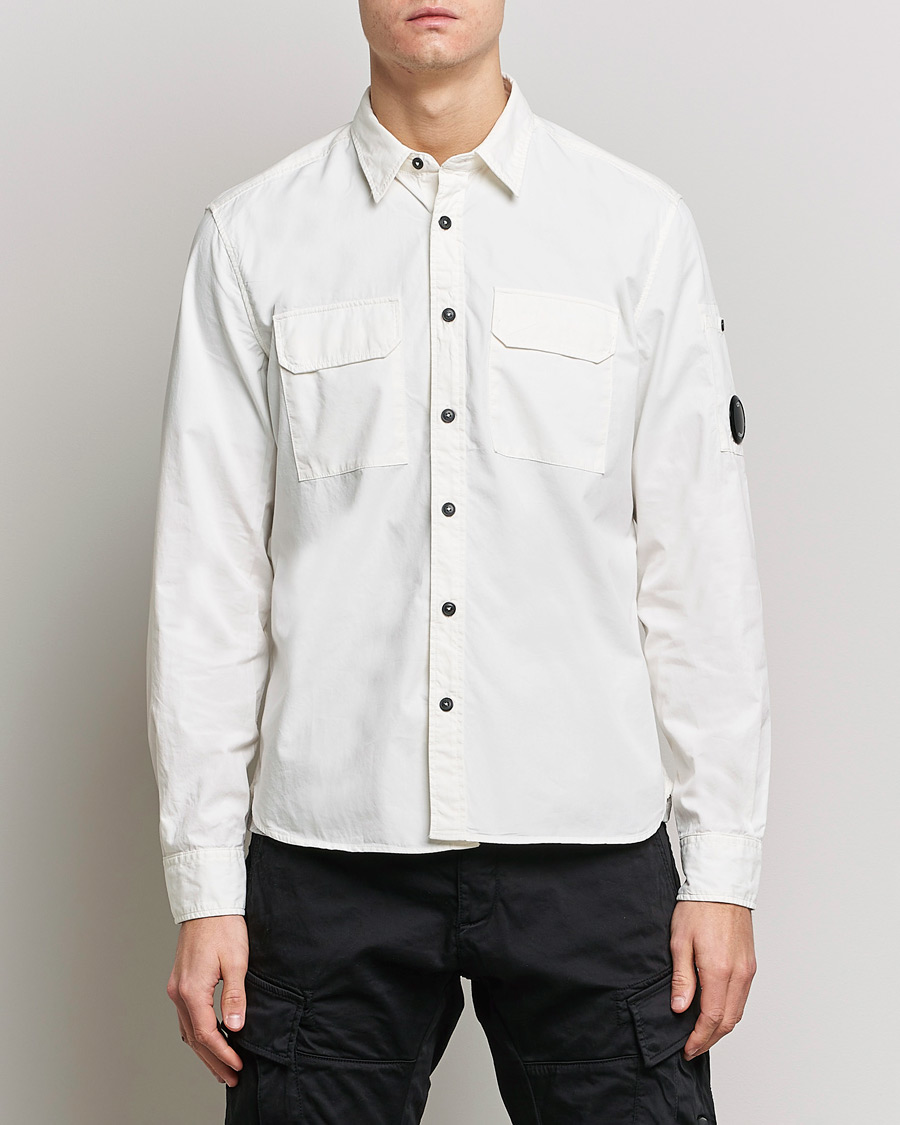 Men | Shirt Jackets | C.P. Company | Garment Dyed Gabardine Shirt Jacket White