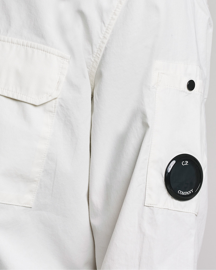 Men | Shirts | C.P. Company | Garment Dyed Gabardine Shirt Jacket White