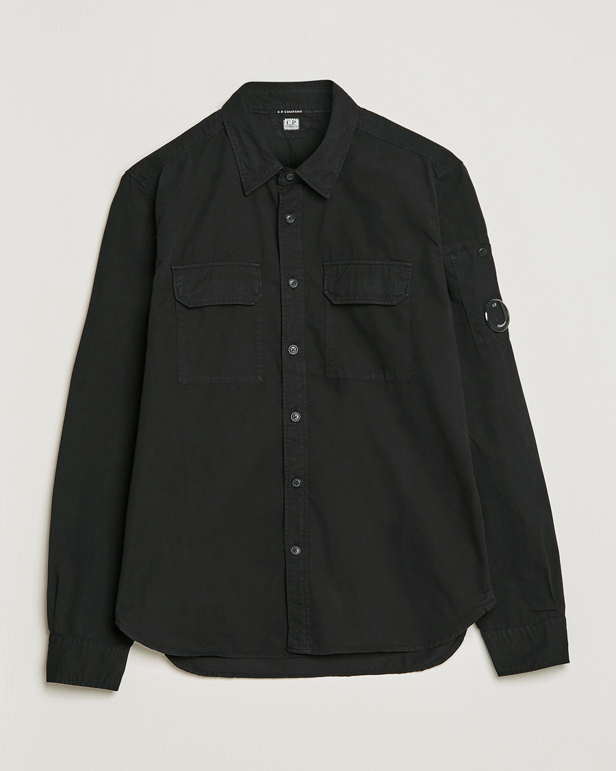 Men | Shirts | C.P. Company | Garment Dyed Gabardine Shirt Jacket Black