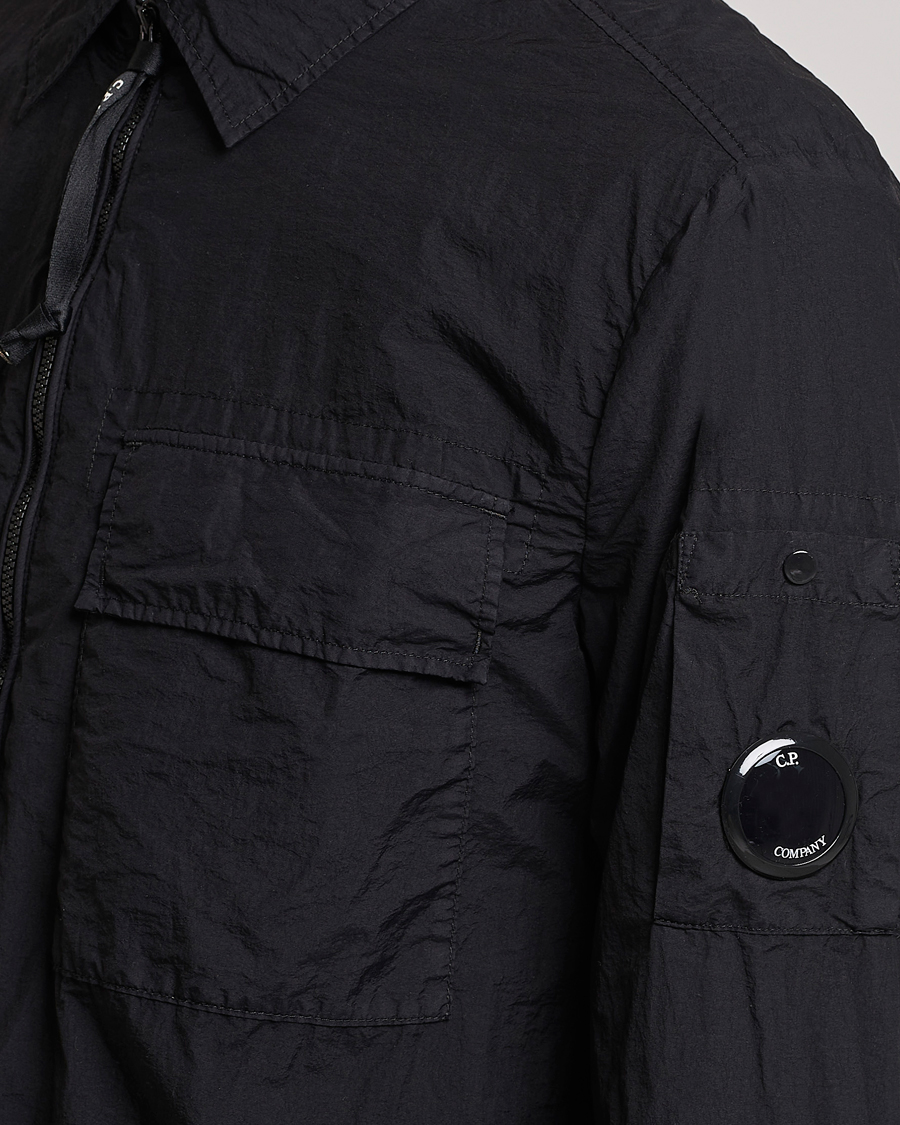 Men | Shirts | C.P. Company | Taylon L Nylon Zip Shirt Jacket Black