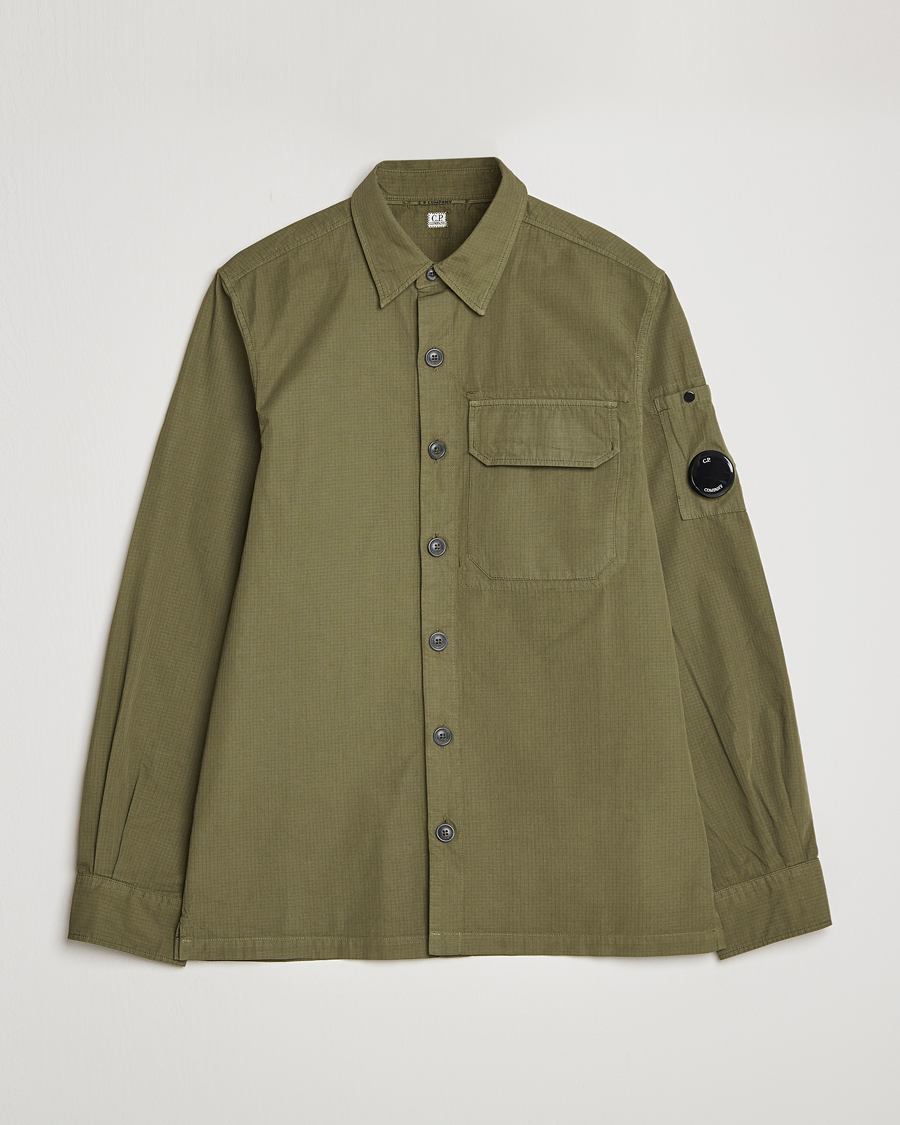Men | Shirts | C.P. Company | Cotton Rip Stop Overshirt Green