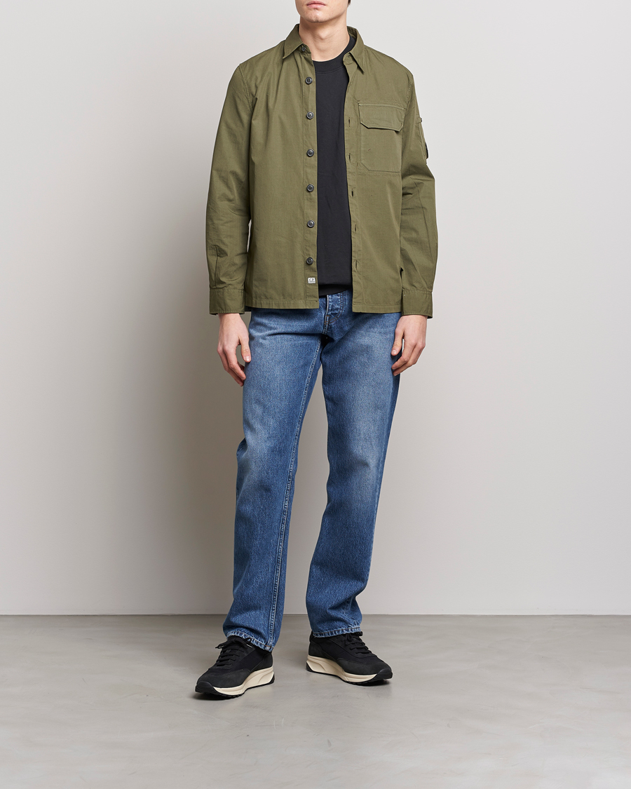 Men | Shirts | C.P. Company | Cotton Rip Stop Overshirt Green