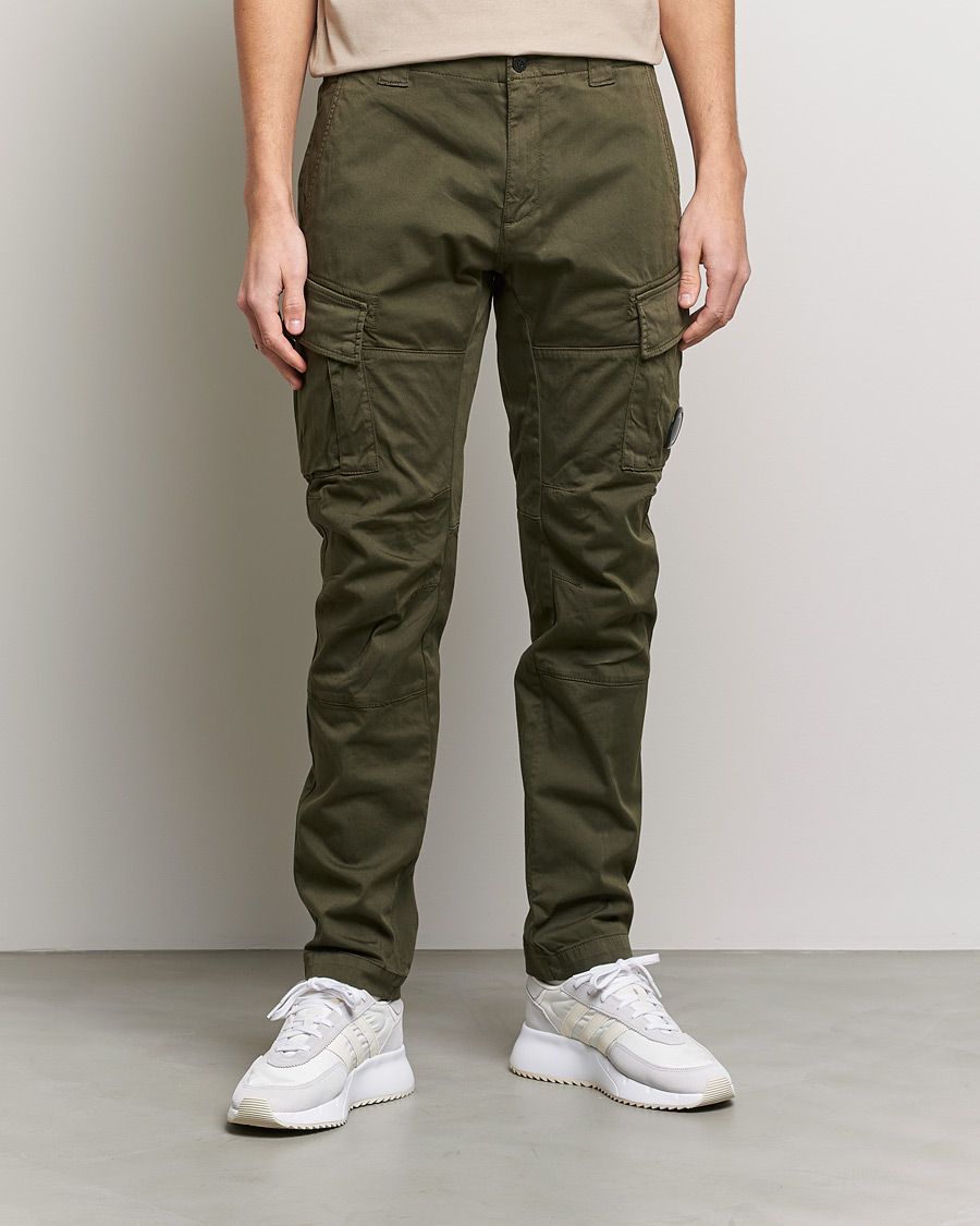 Men | Cargo Trousers | C.P. Company | Satin Stretch Cargo Pants Olive