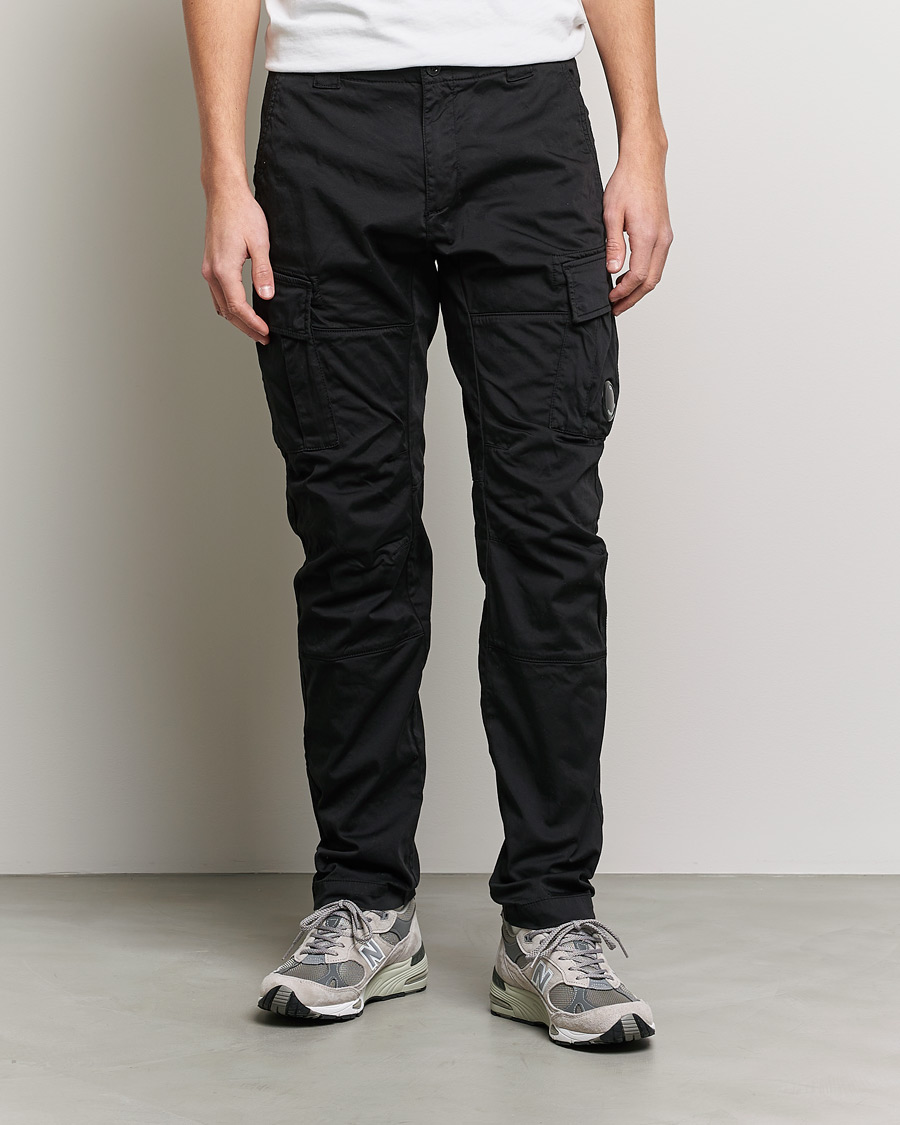Men | Trousers | C.P. Company | Satin Stretch Cargo Pants Black