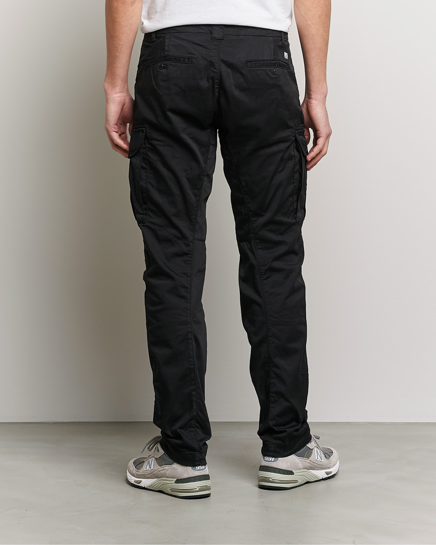 C.P. Company Satin Stretch Cargo Pants Black at CareOfCarl.com