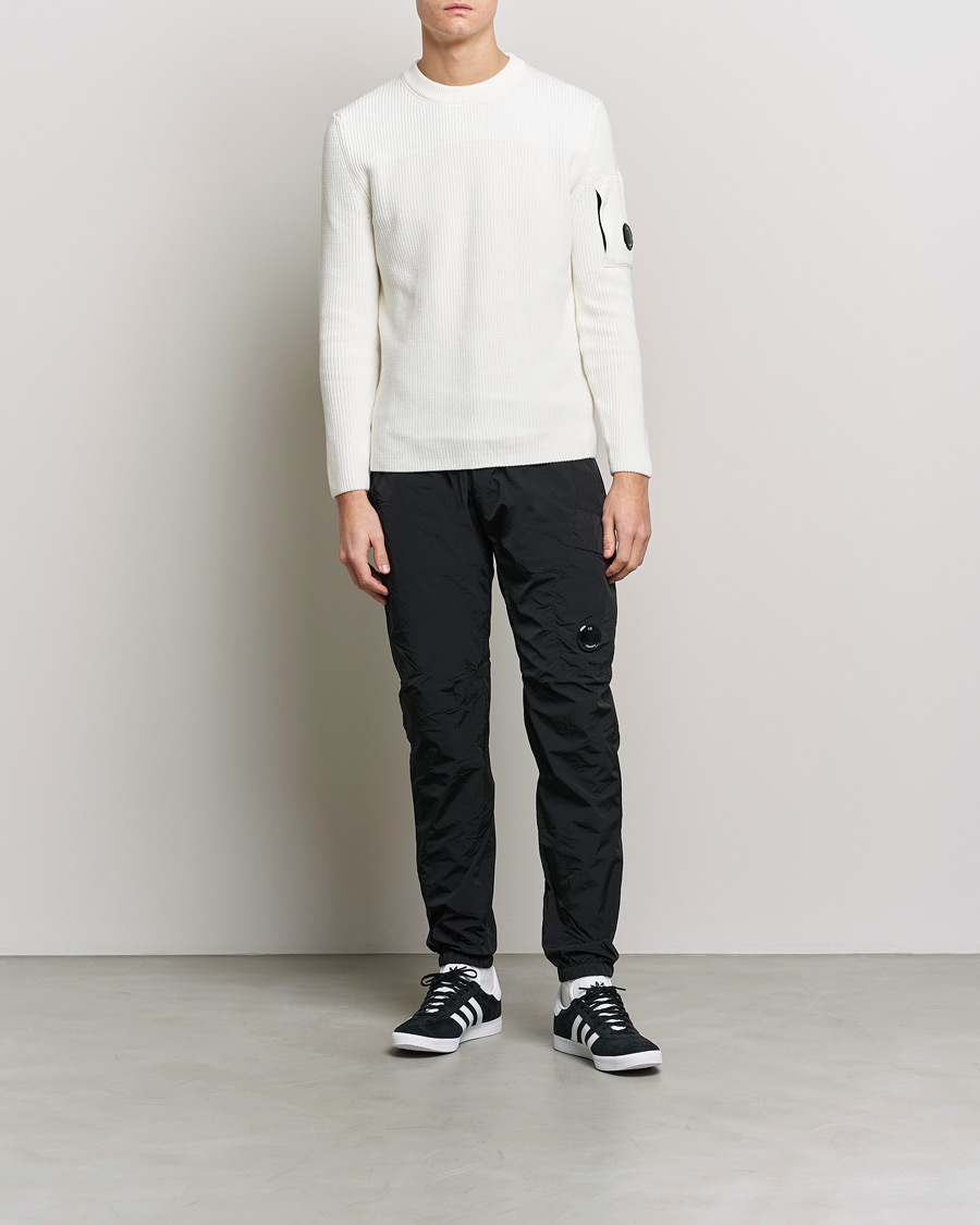 Men | Sweaters & Knitwear | C.P. Company | Sea Island Knitted Cotton Crew Neck White