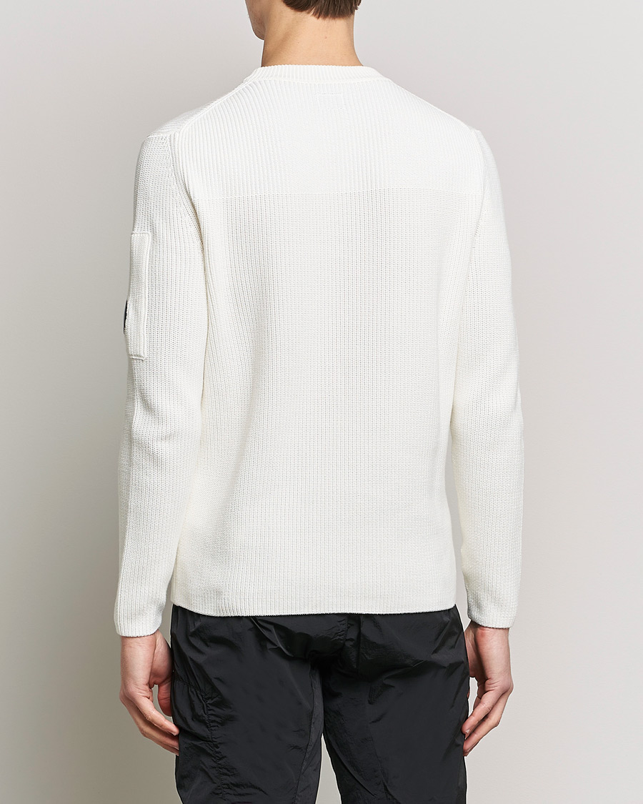 Men | Sweaters & Knitwear | C.P. Company | Sea Island Knitted Cotton Crew Neck White
