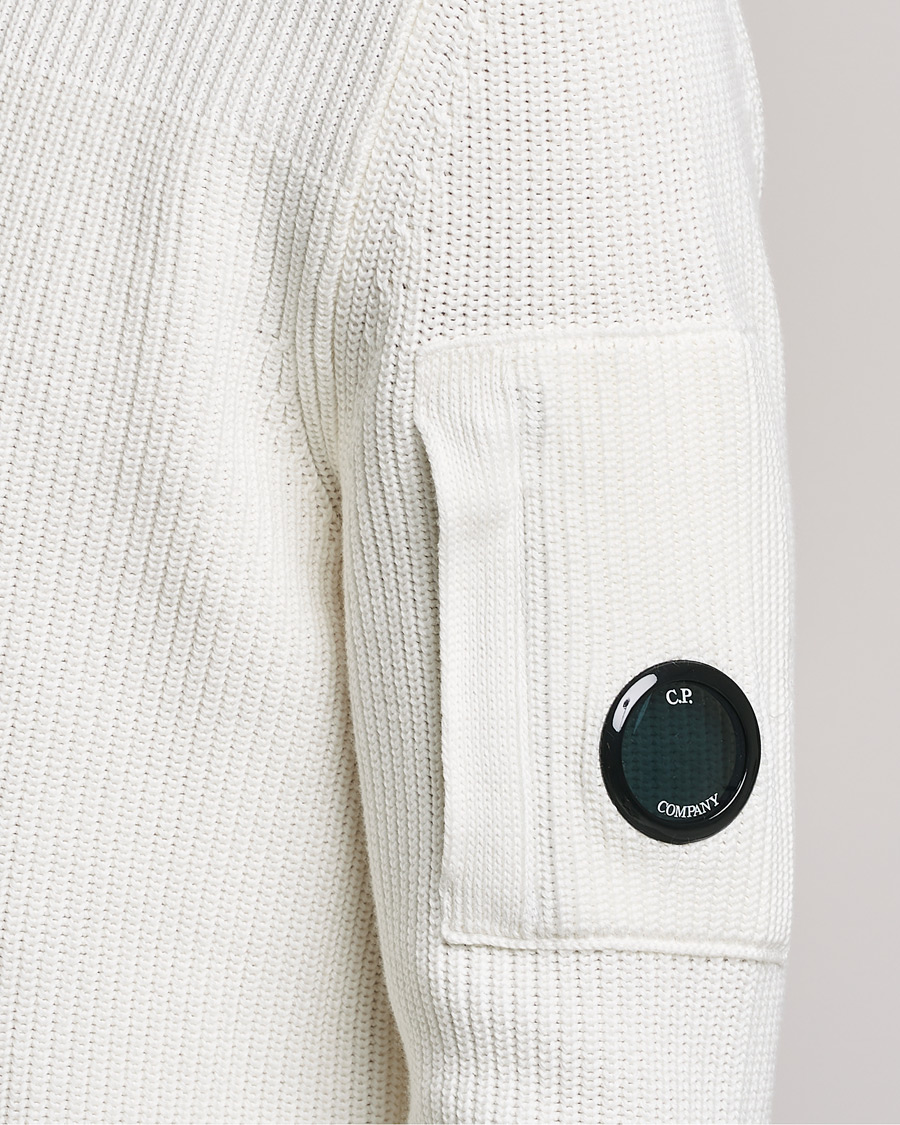 Men | Sweaters & Knitwear | C.P. Company | Sea Island Knitted Cotton Crew Neck White