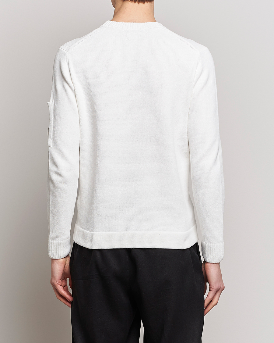Men | Sweaters & Knitwear | C.P. Company | Cotton Chenille Crew Neck White