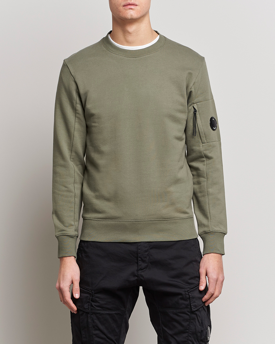Men |  | C.P. Company | Diagonal Raised Fleece Lens Sweatshirt Olive