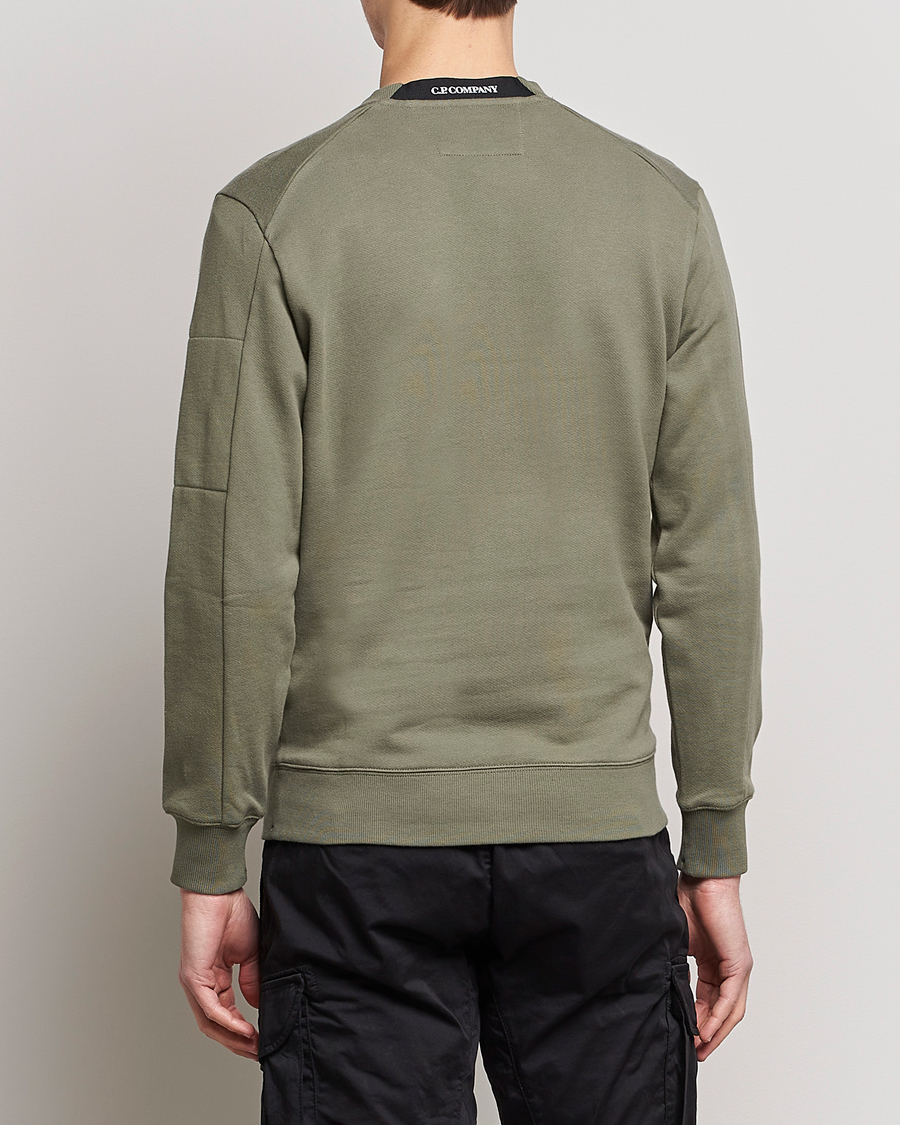 C.P. Company Diagonal Raised Fleece Lens Sweatshirt Olive at