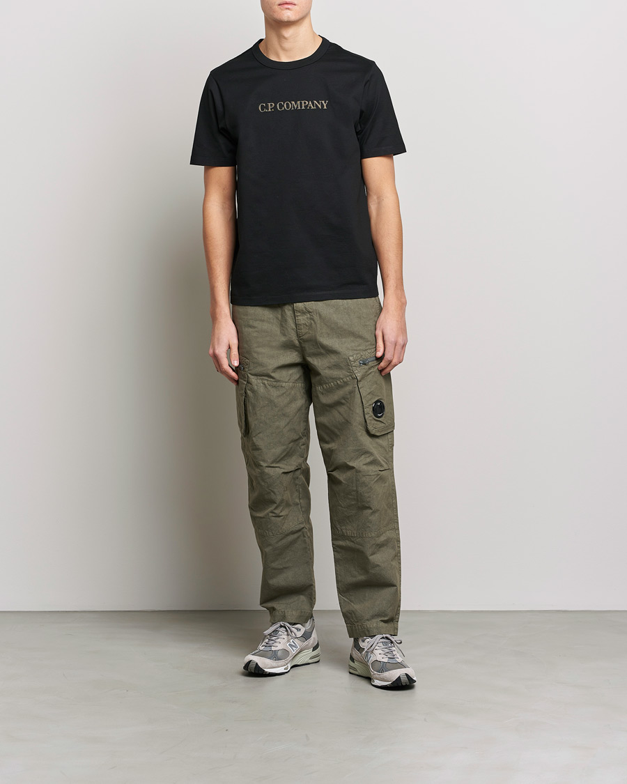 Men | T-Shirts | C.P. Company | Heavy Mercerized Cotton Logo Tee Black