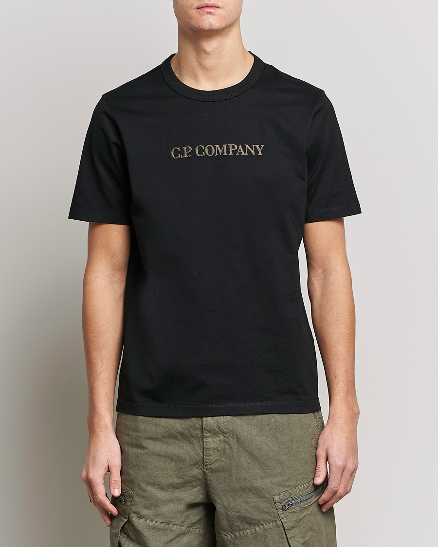 Men |  | C.P. Company | Heavy Mercerized Cotton Logo Tee Black