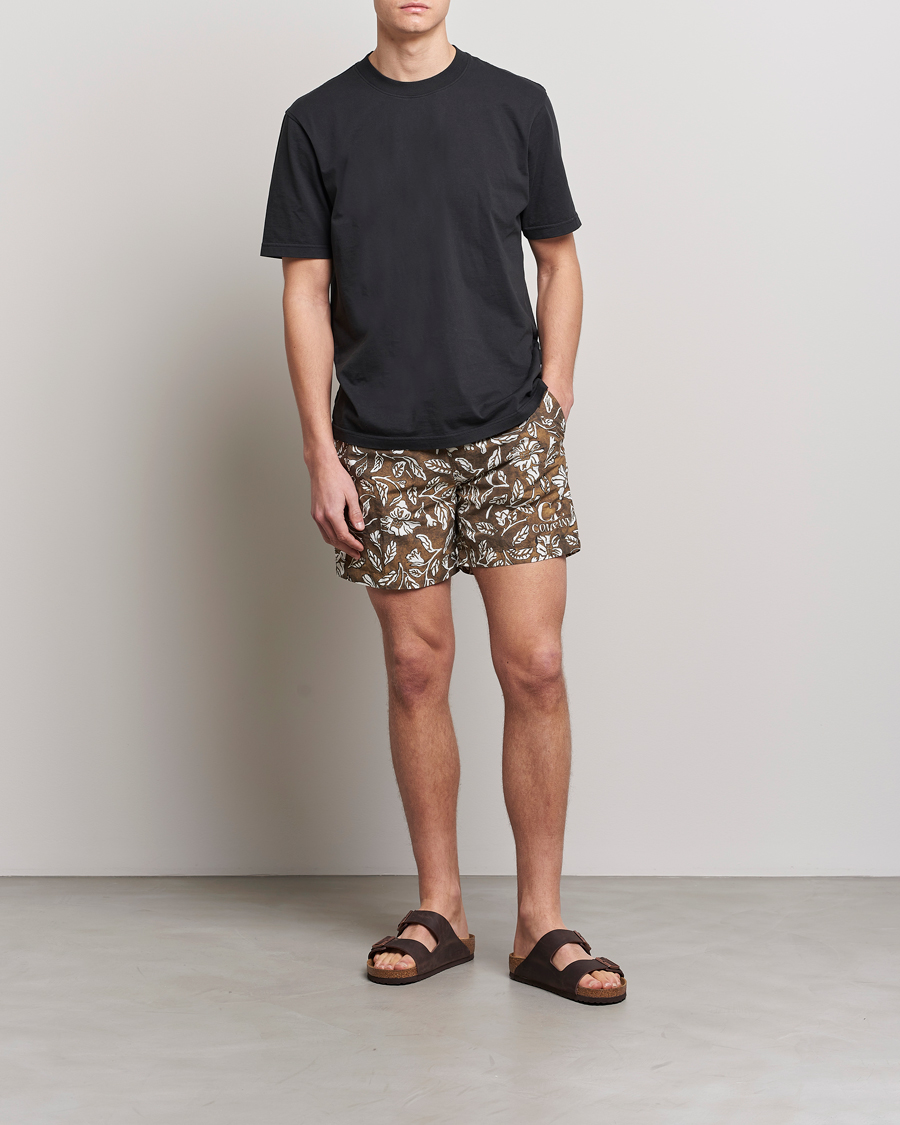 Men | Swimwear | C.P. Company | Garment Dyed Flatt Nylon Printed Swimshorts Olive