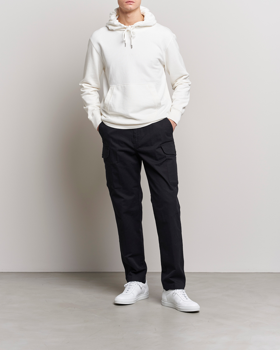 Men | Sweaters & Knitwear | C.P. Company | Garment Dyed Cotton Fleece Printed Hood White