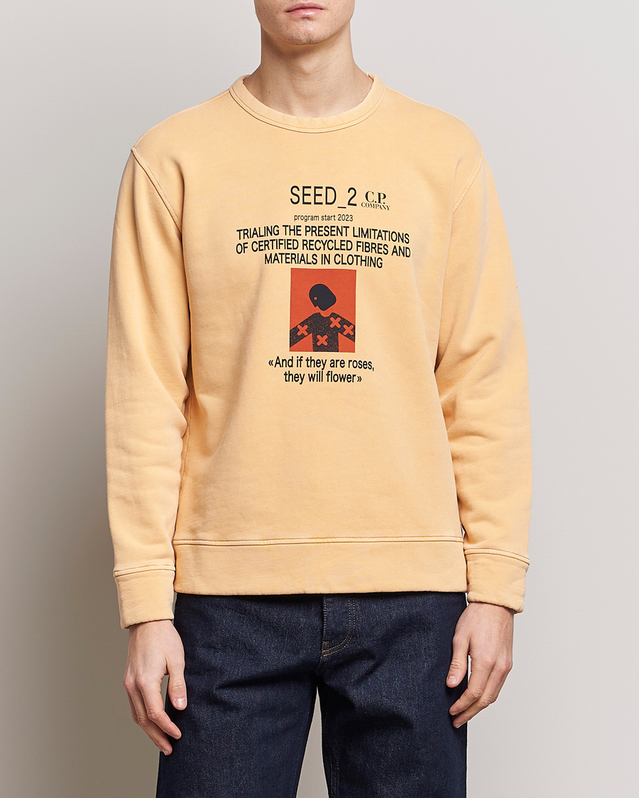 Men | Sweaters & Knitwear | C.P. Company | Recycled Cotton Sweatshirt Orange