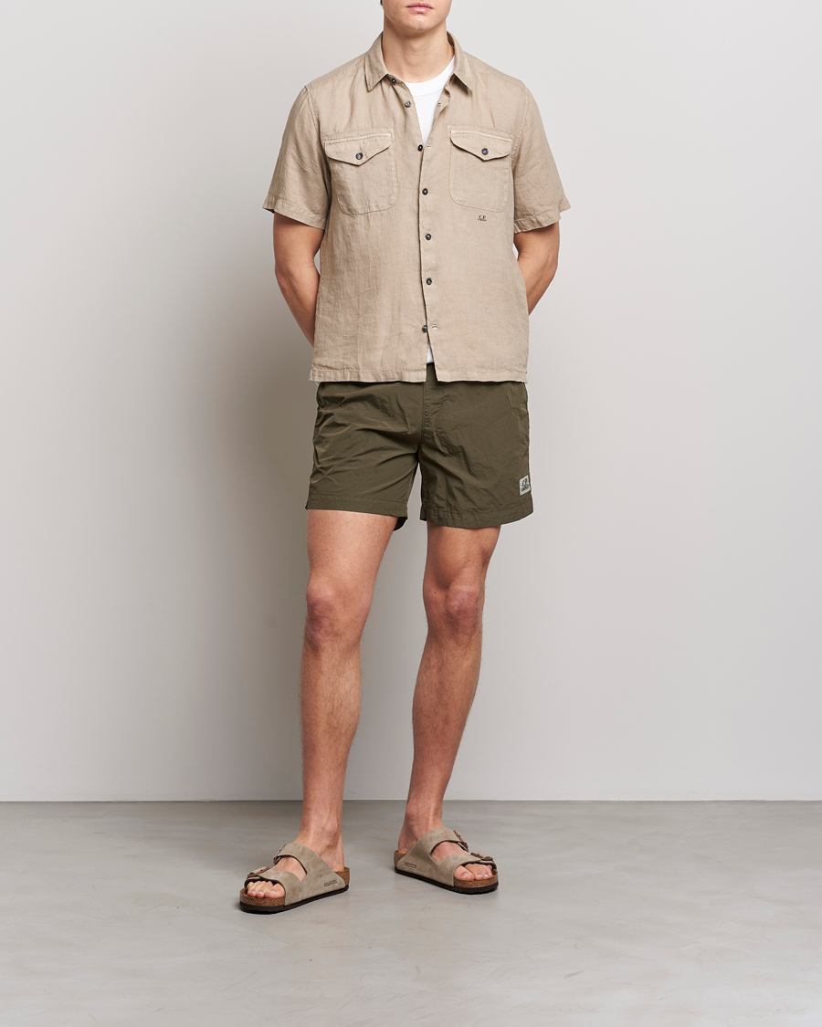 Men | Swimwear | C.P. Company | Flatt Nylon Garment Dyed Swimshorts Olive