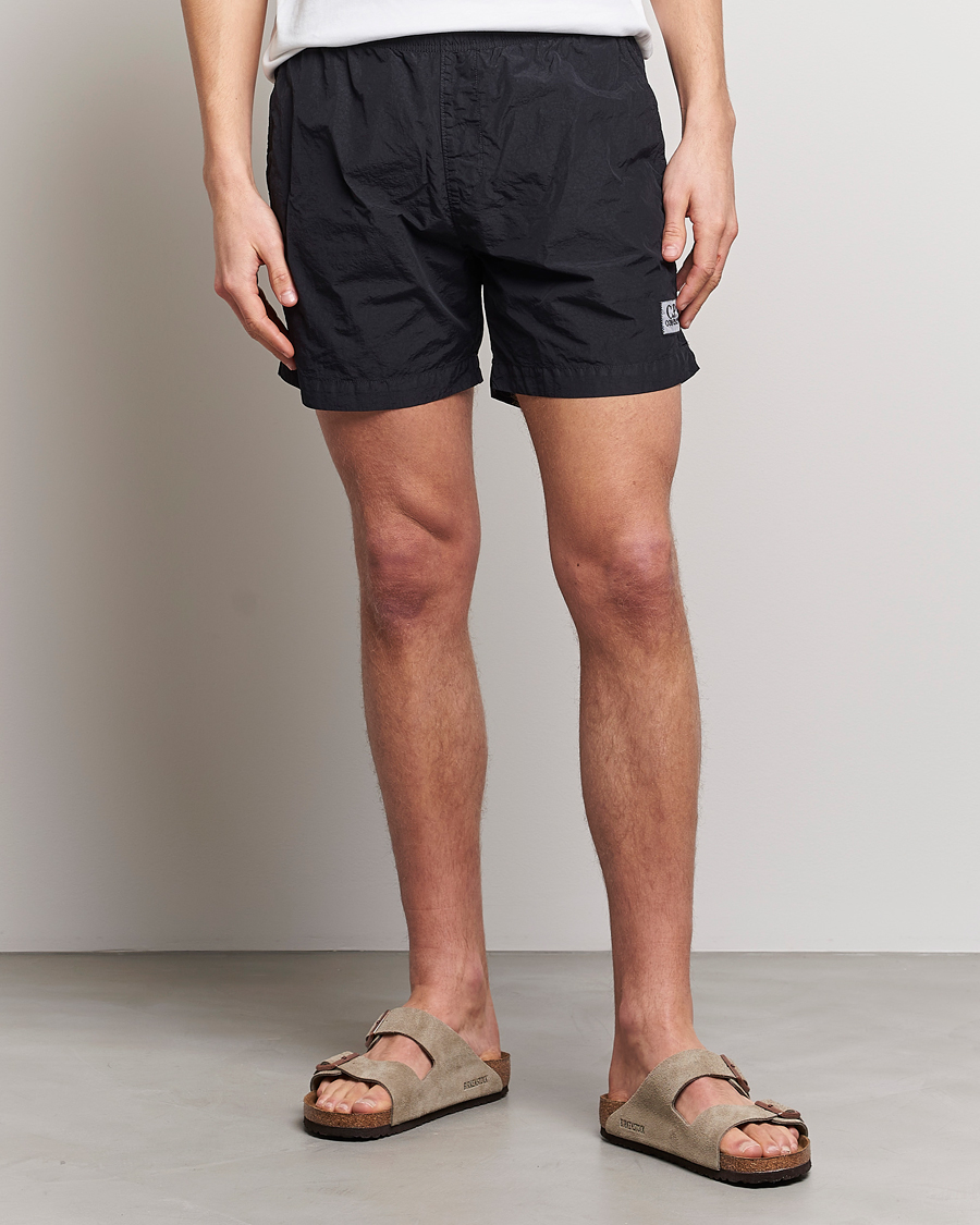 Men | Swimwear | C.P. Company | Flatt Nylon Garment Dyed Swimshorts Black
