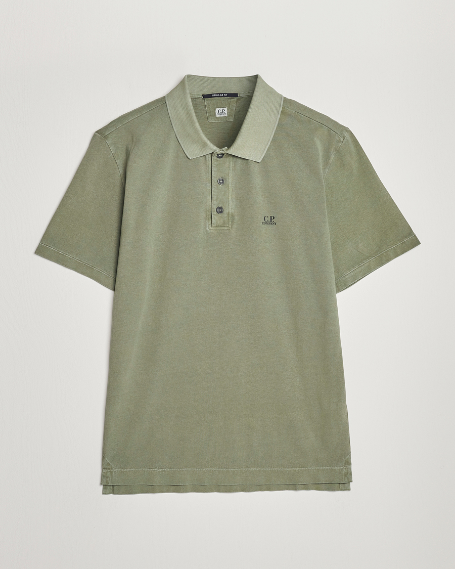 Men | Polo Shirts | C.P. Company | Old Dyed Cotton Jersey Polo Olive