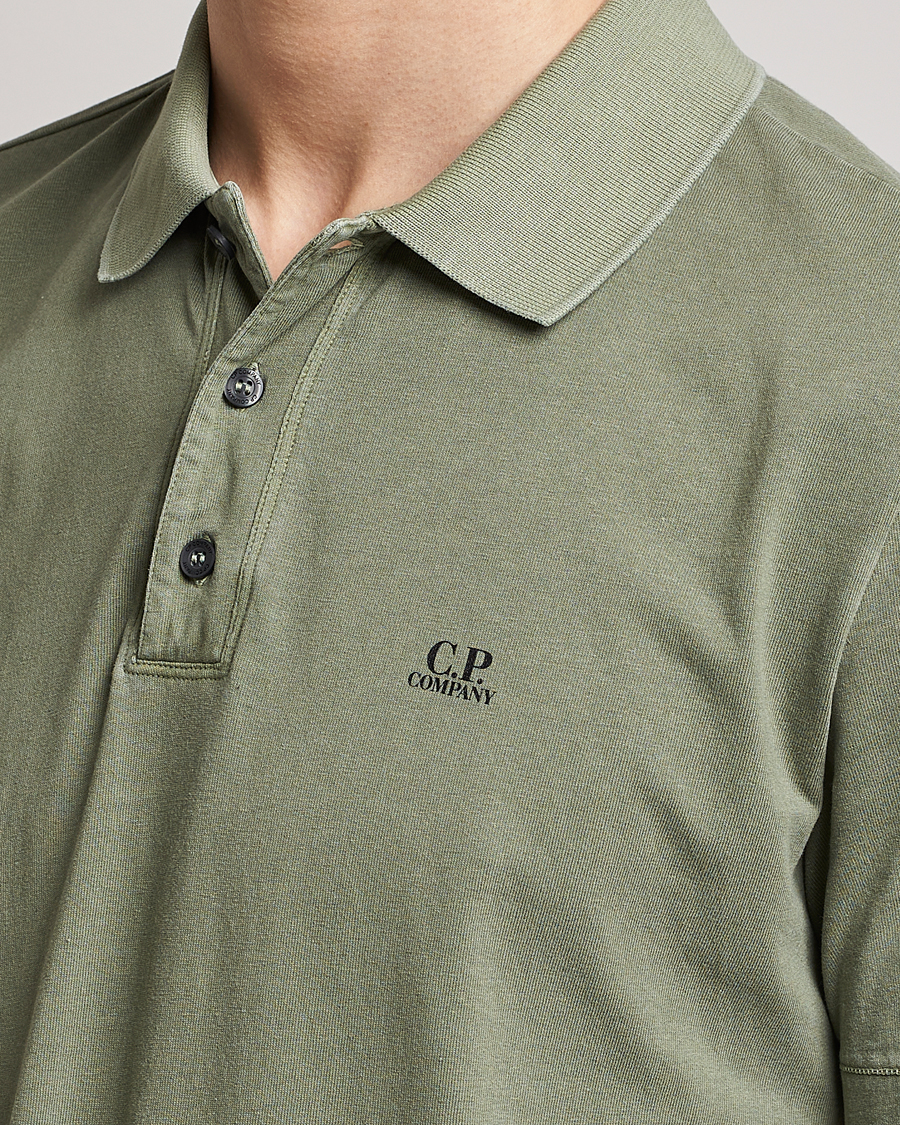 Men | Polo Shirts | C.P. Company | Old Dyed Cotton Jersey Polo Olive