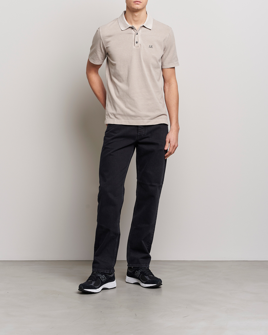 Men | Polo Shirts | C.P. Company | Old Dyed Cotton Jersey Polo Grey