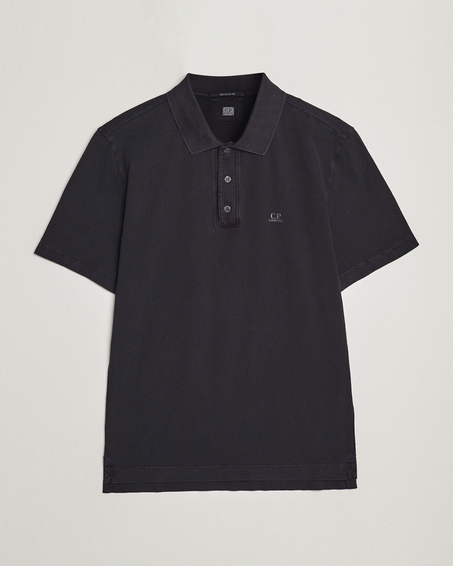 Men | Polo Shirts | C.P. Company | Old Dyed Cotton Jersey Polo Black