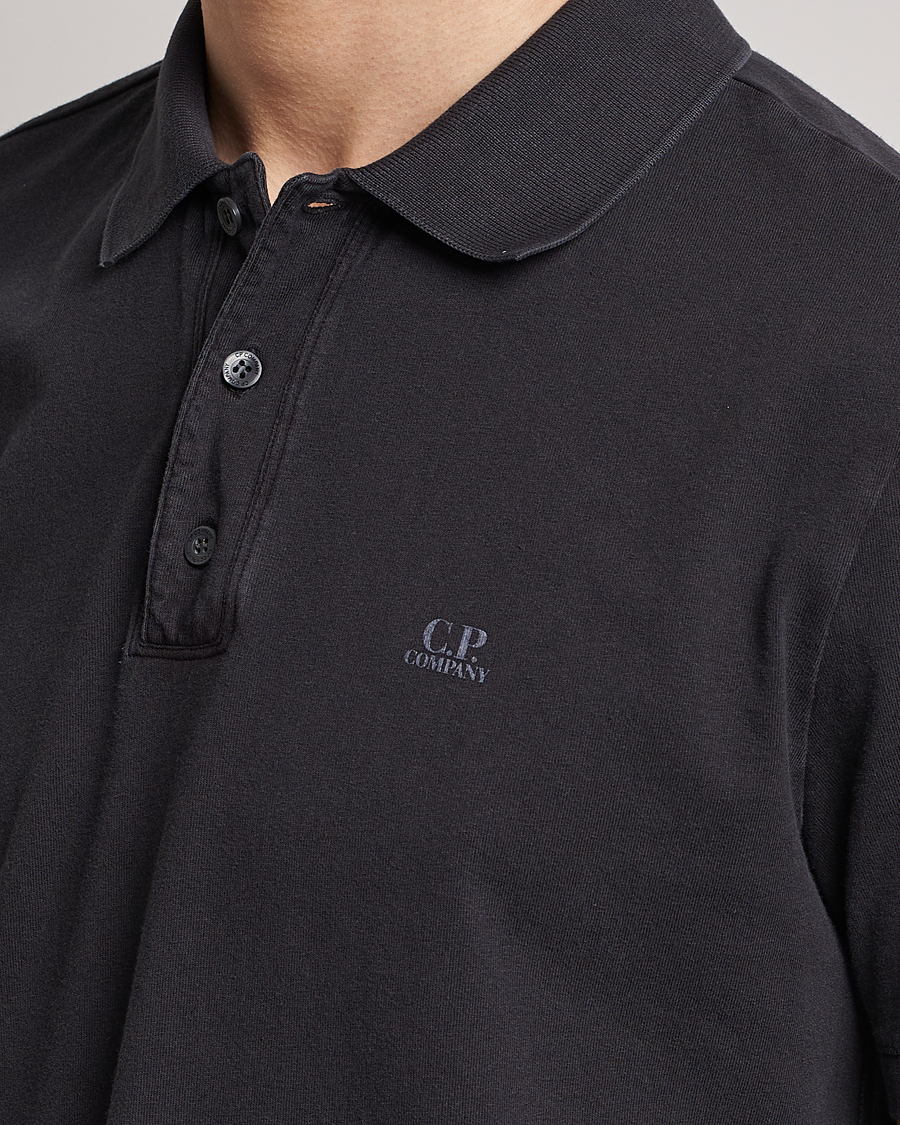 Men | Polo Shirts | C.P. Company | Old Dyed Cotton Jersey Polo Black