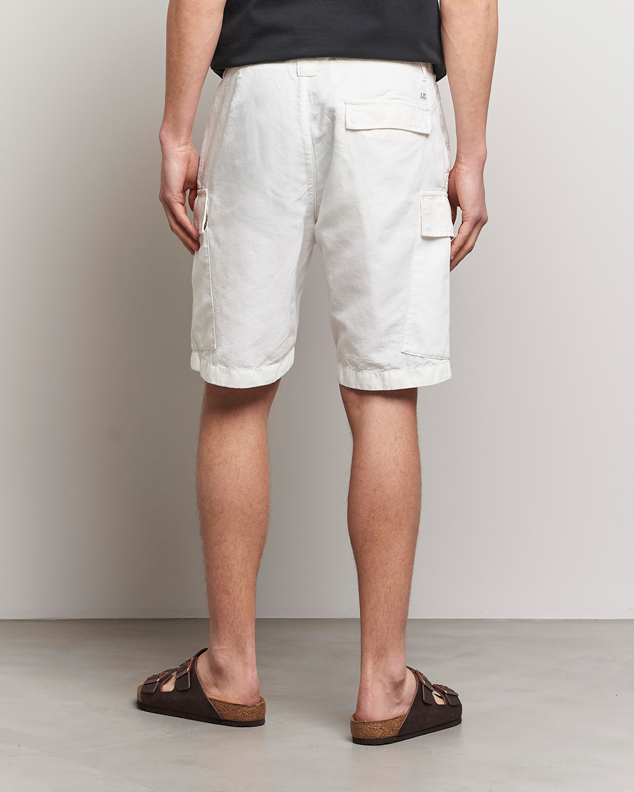 Men | Shorts | C.P. Company | Cotton/Linen Cargo Shorts White