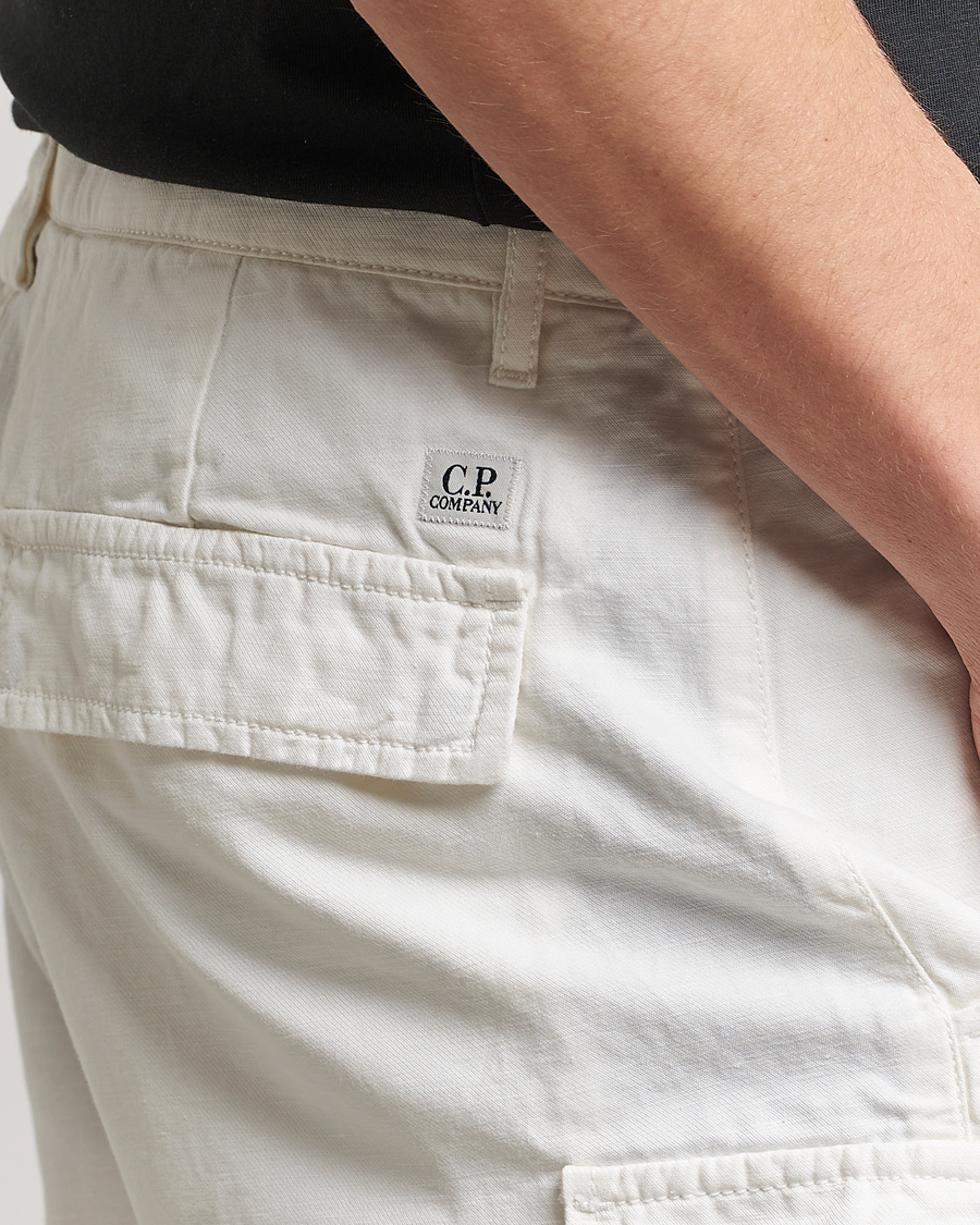 Men | Shorts | C.P. Company | Cotton/Linen Cargo Shorts White