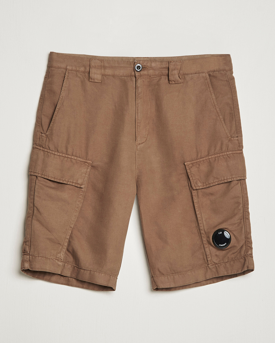 Men | Shorts | C.P. Company | Cotton/Linen Cargo Shorts Taupe