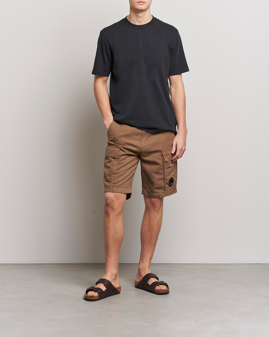 Men | Shorts | C.P. Company | Cotton/Linen Cargo Shorts Taupe