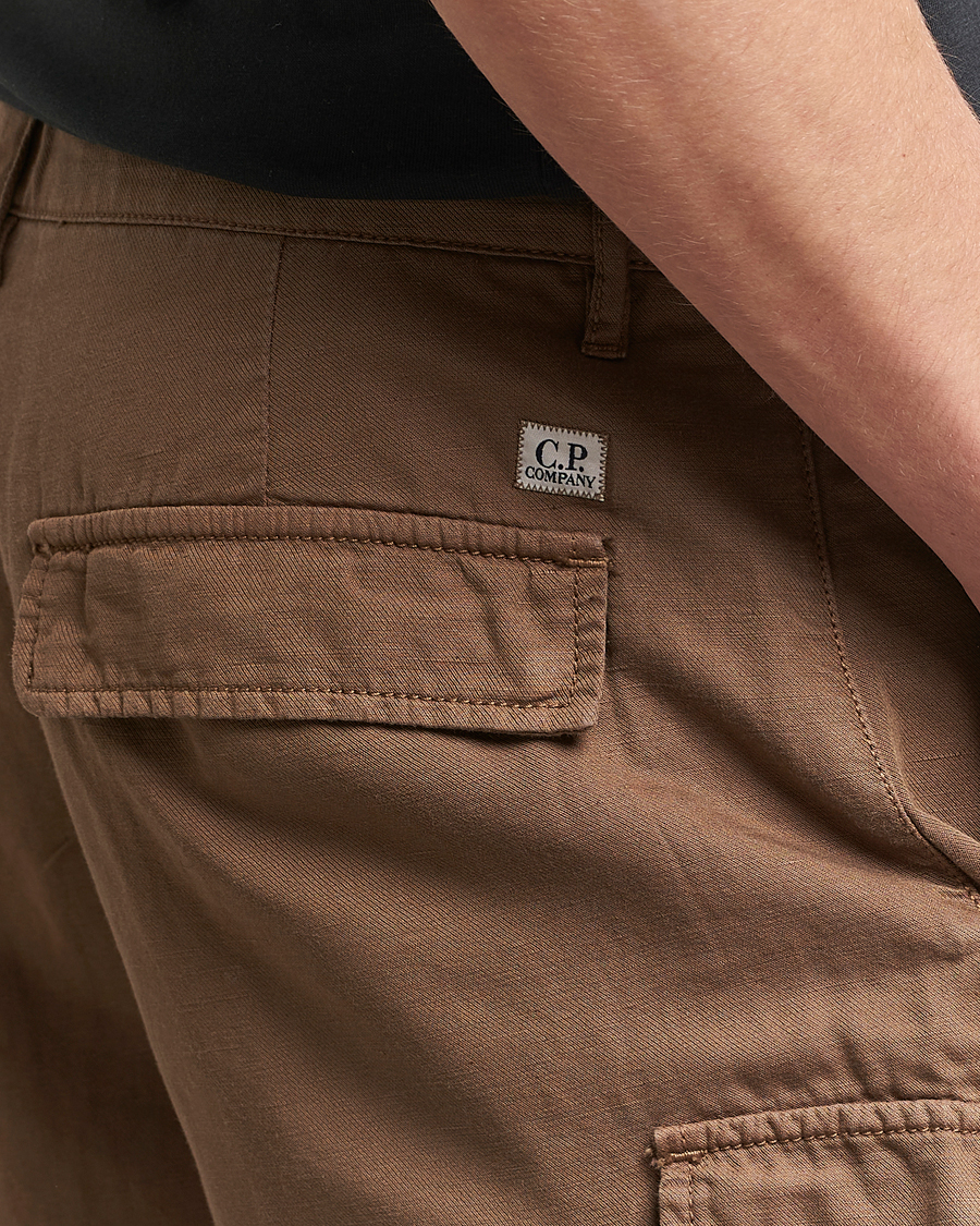 Men | Shorts | C.P. Company | Cotton/Linen Cargo Shorts Taupe