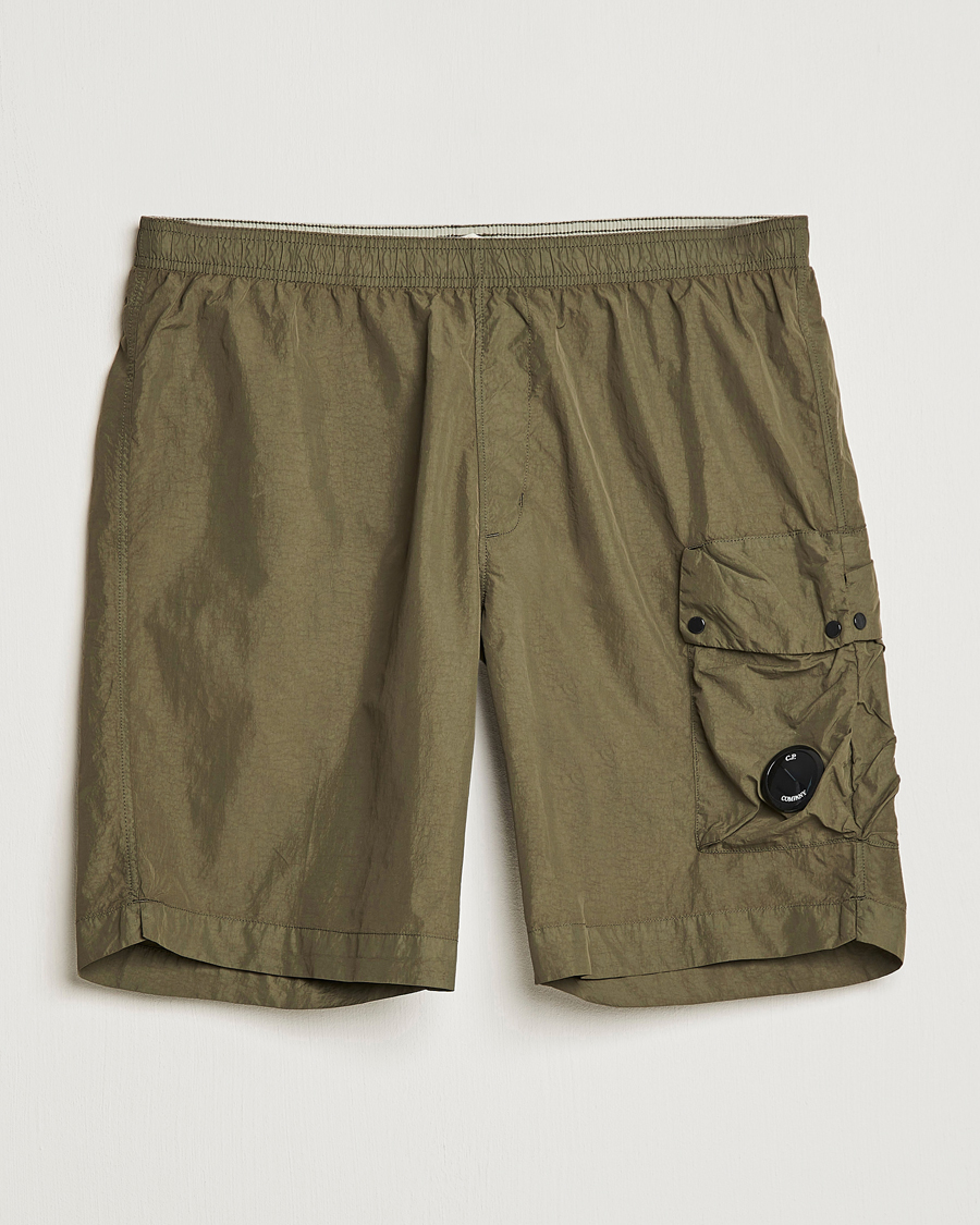 Men | Shorts | C.P. Company | Flatt Nylon Garment Dyed Shorts Olive
