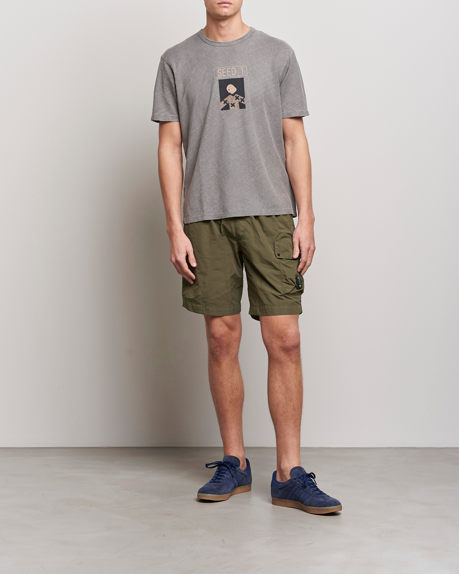 Men | Shorts | C.P. Company | Flatt Nylon Garment Dyed Shorts Olive