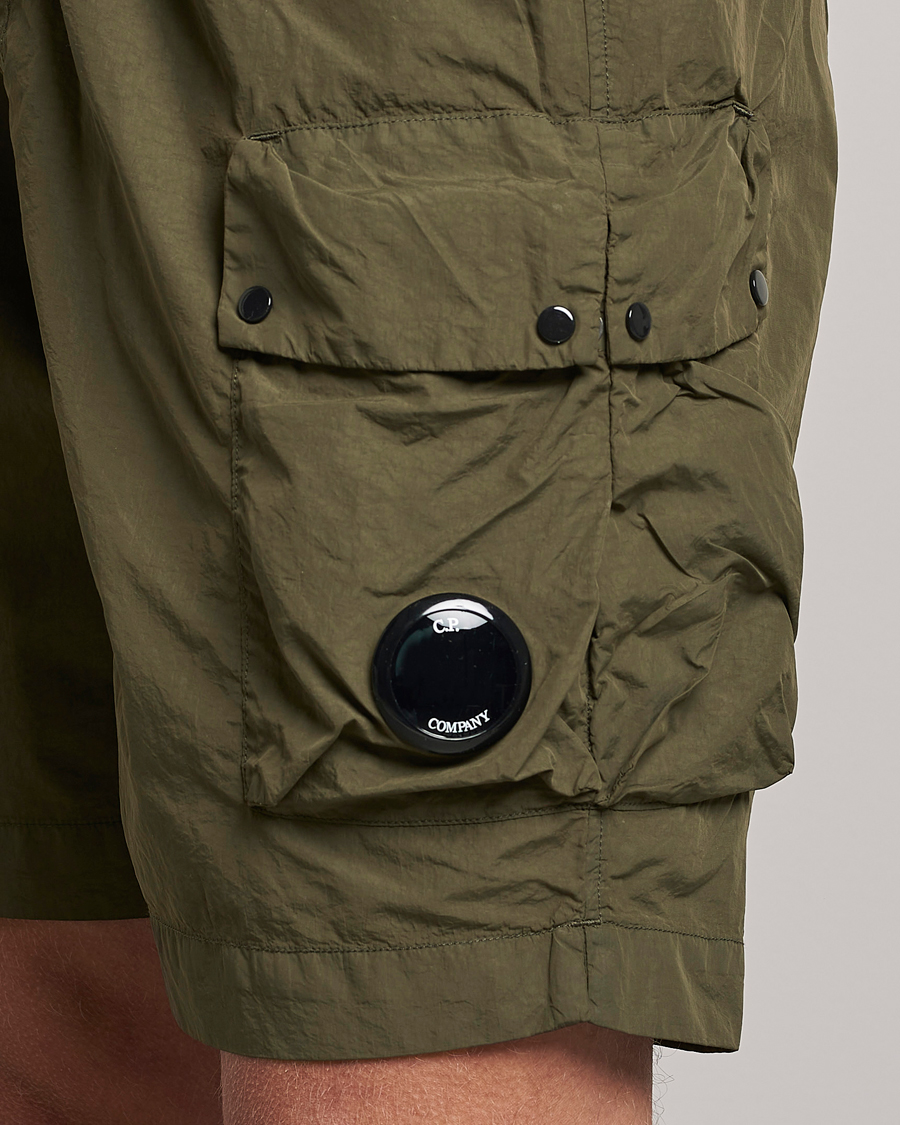 Men | Shorts | C.P. Company | Flatt Nylon Garment Dyed Shorts Olive