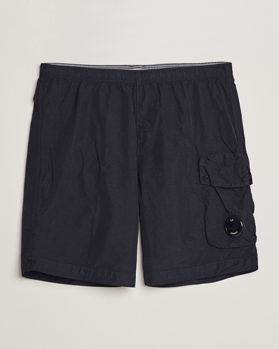 Men | Shorts | C.P. Company | Flatt Nylon Garment Dyed Shorts Black