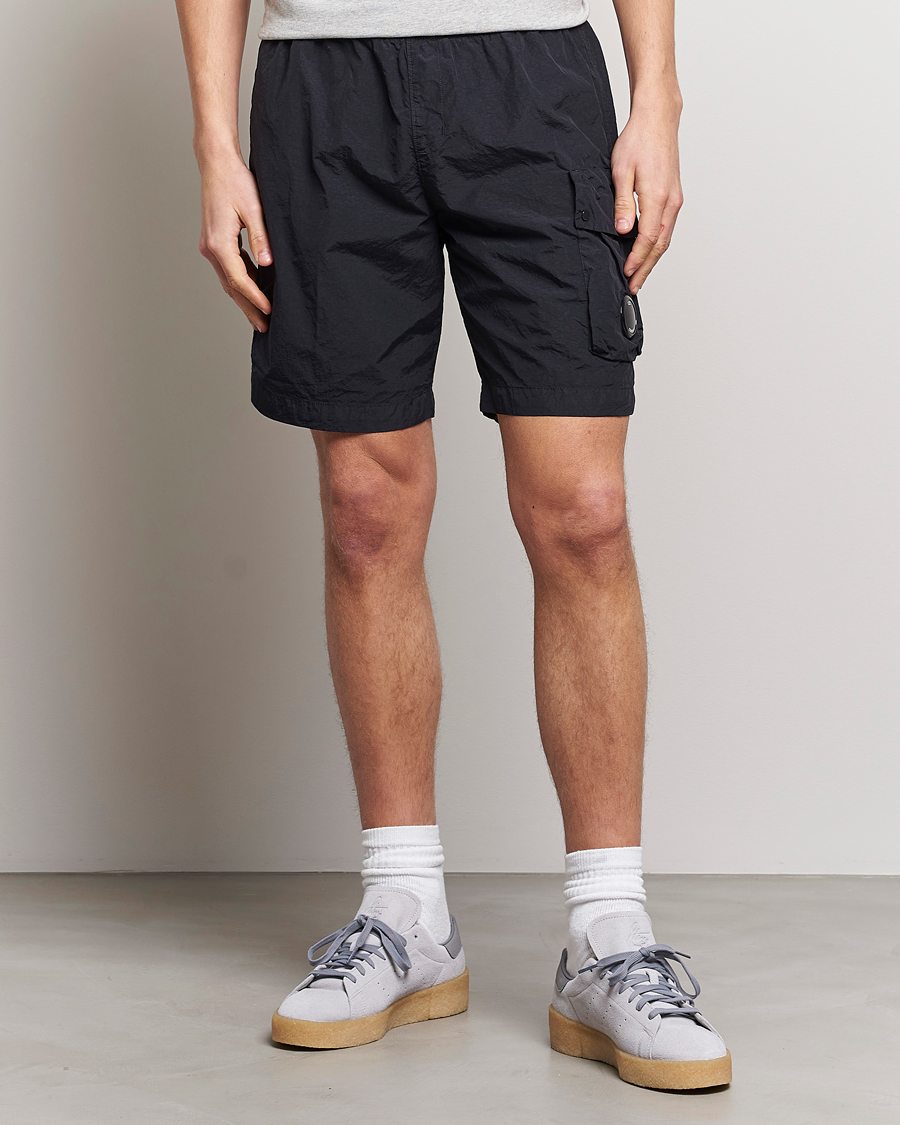 Men |  | C.P. Company | Flatt Nylon Garment Dyed Shorts Black