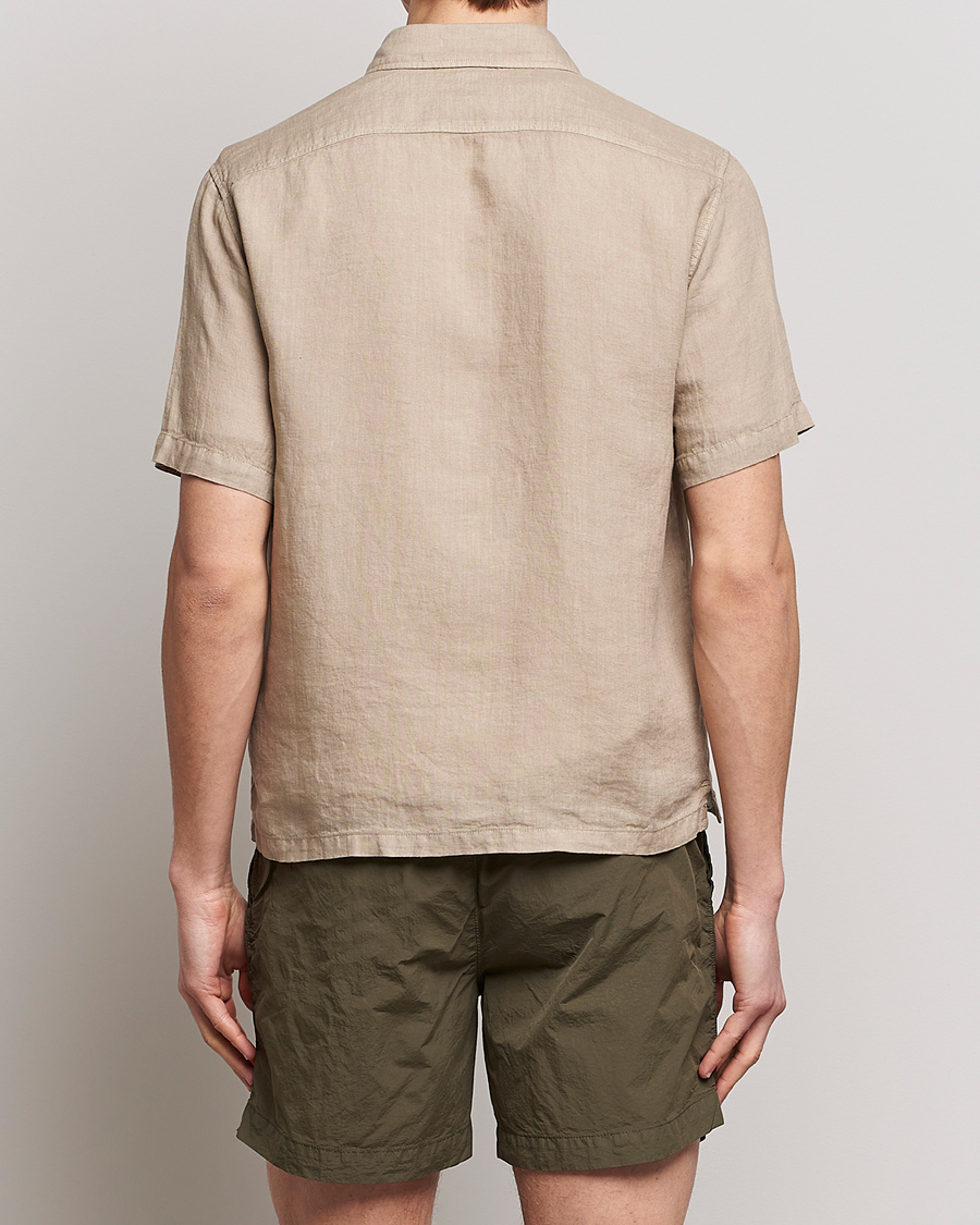 Men | Shirts | C.P. Company | Short Sleeve Pocket Linen Shirt Taupe