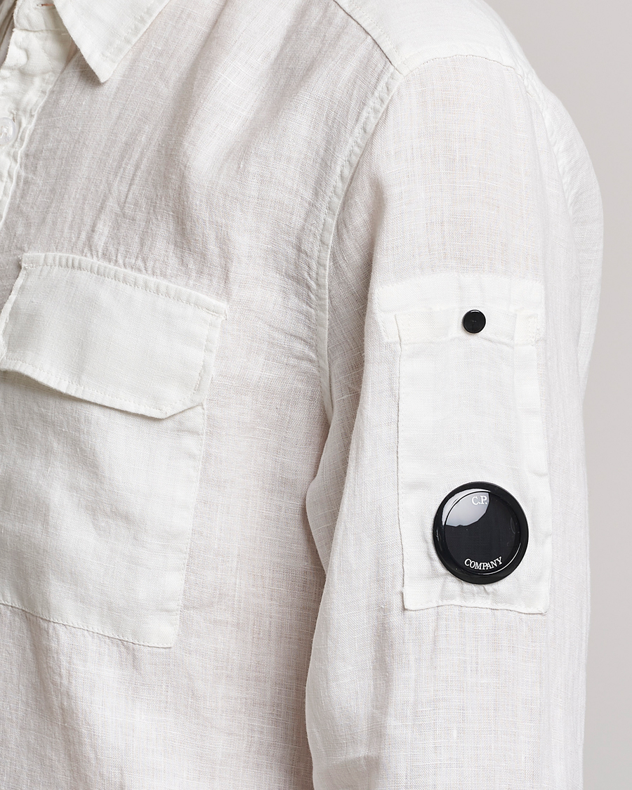 Men | Shirts | C.P. Company | Long Sleeve Linen Shirt White