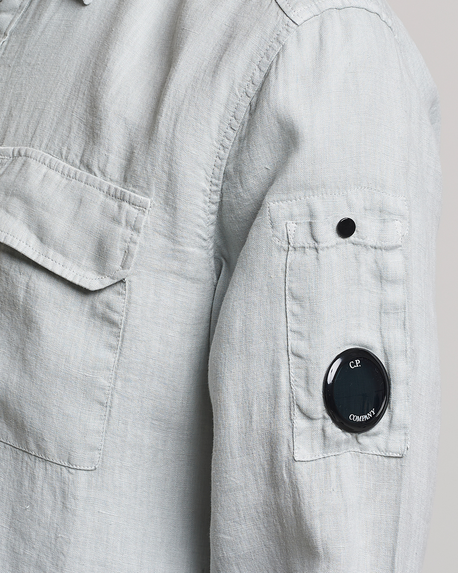 Men | Shirts | C.P. Company | Long Sleeve Linen Shirt Ocean