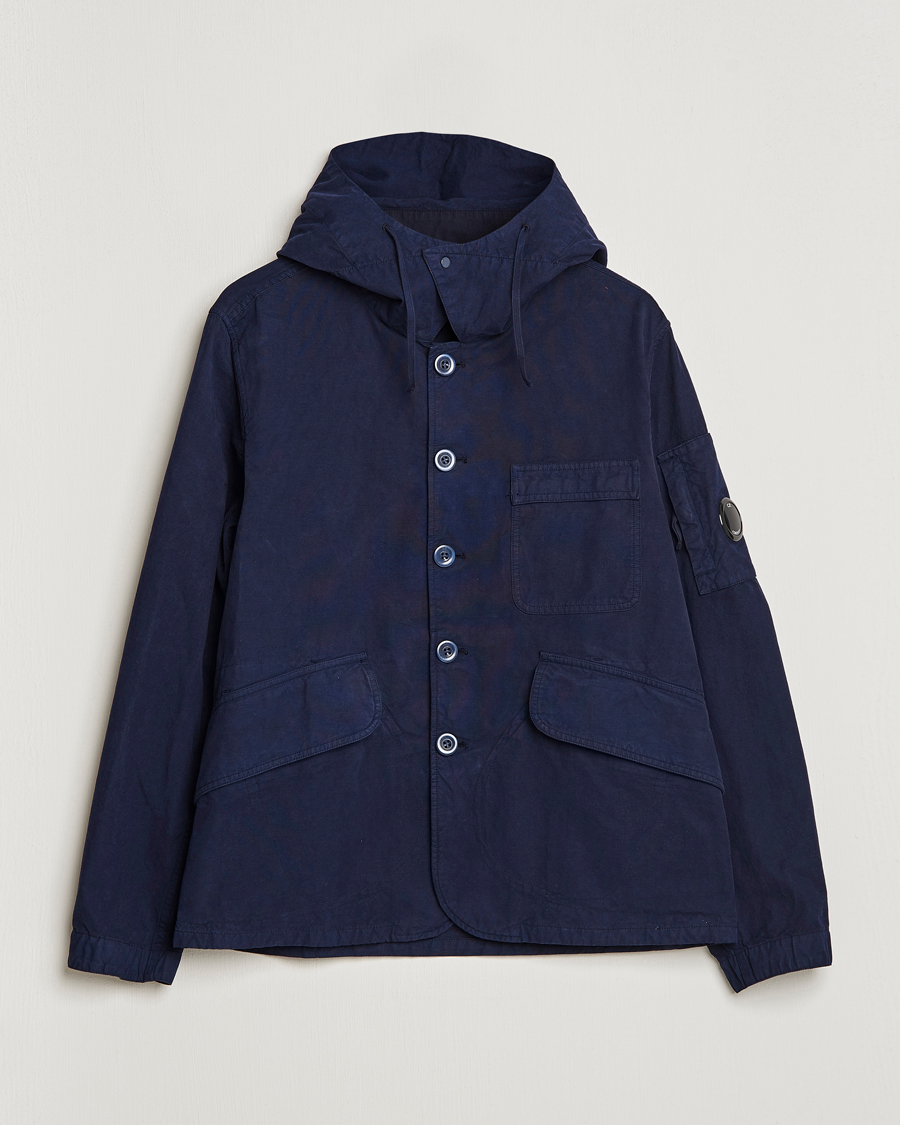 C.P. Company MAIS-B Canvas Weave Garment Dyed Jacket Navy at
